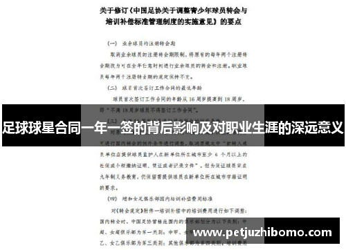 足球球星合同一年一签的背后影响及对职业生涯的深远意义